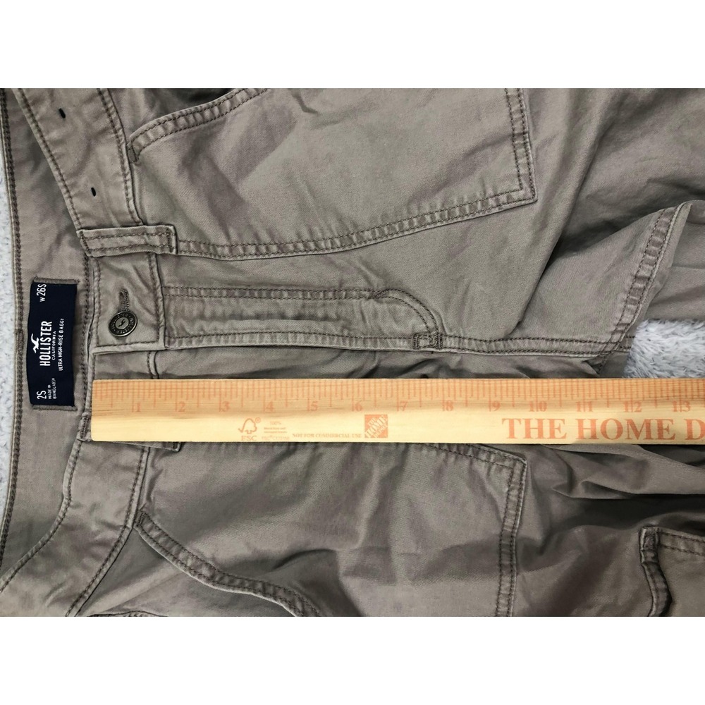 Hollister Cargo Pants Women's Size 2S (26x28) Ultra High Rise Baggy Beige - Picture 12 of 16